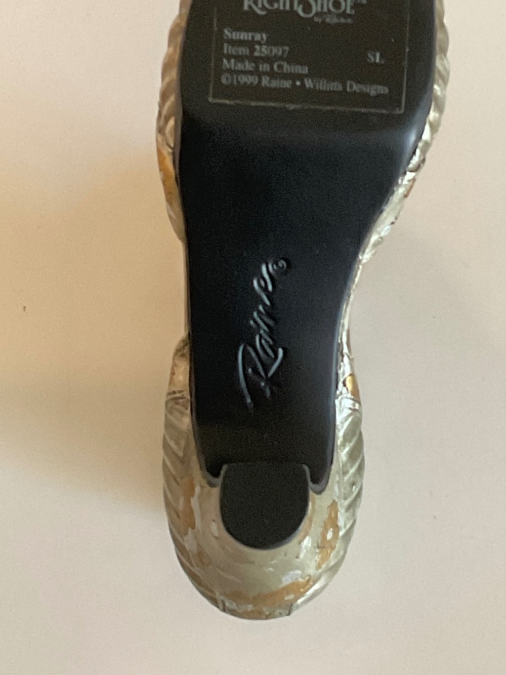 Just the Right Shoe “Sunray” by Raine Silver Miniature Shoe Sculpture W/COA 1999 - Picture 6 of 10